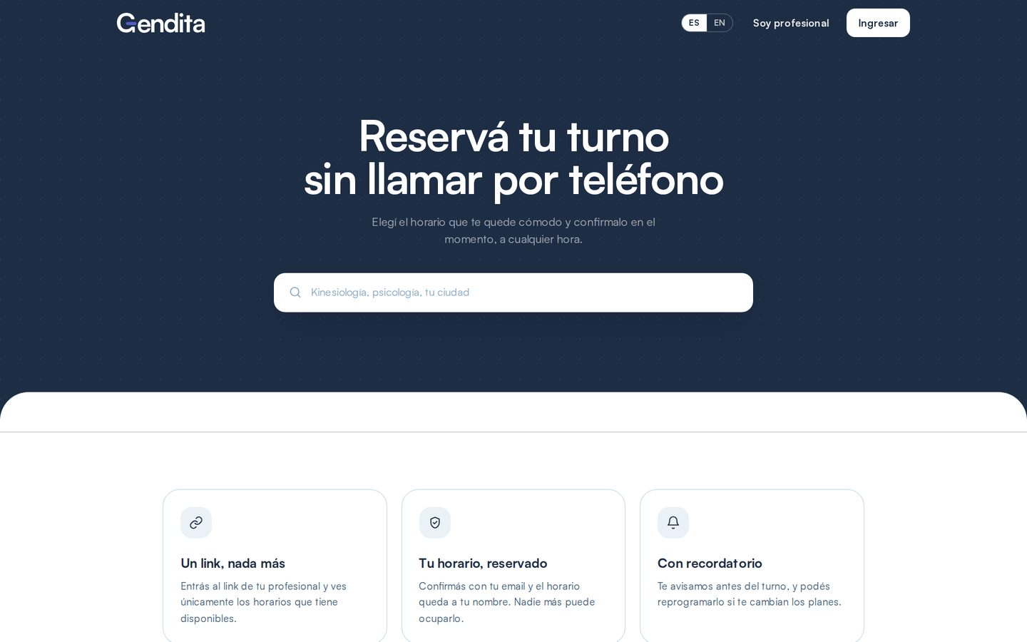 Home de Gendita: buscador de profesionales